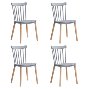 Javimate - Pack 4 Sillas De Comedor Windsor Gris