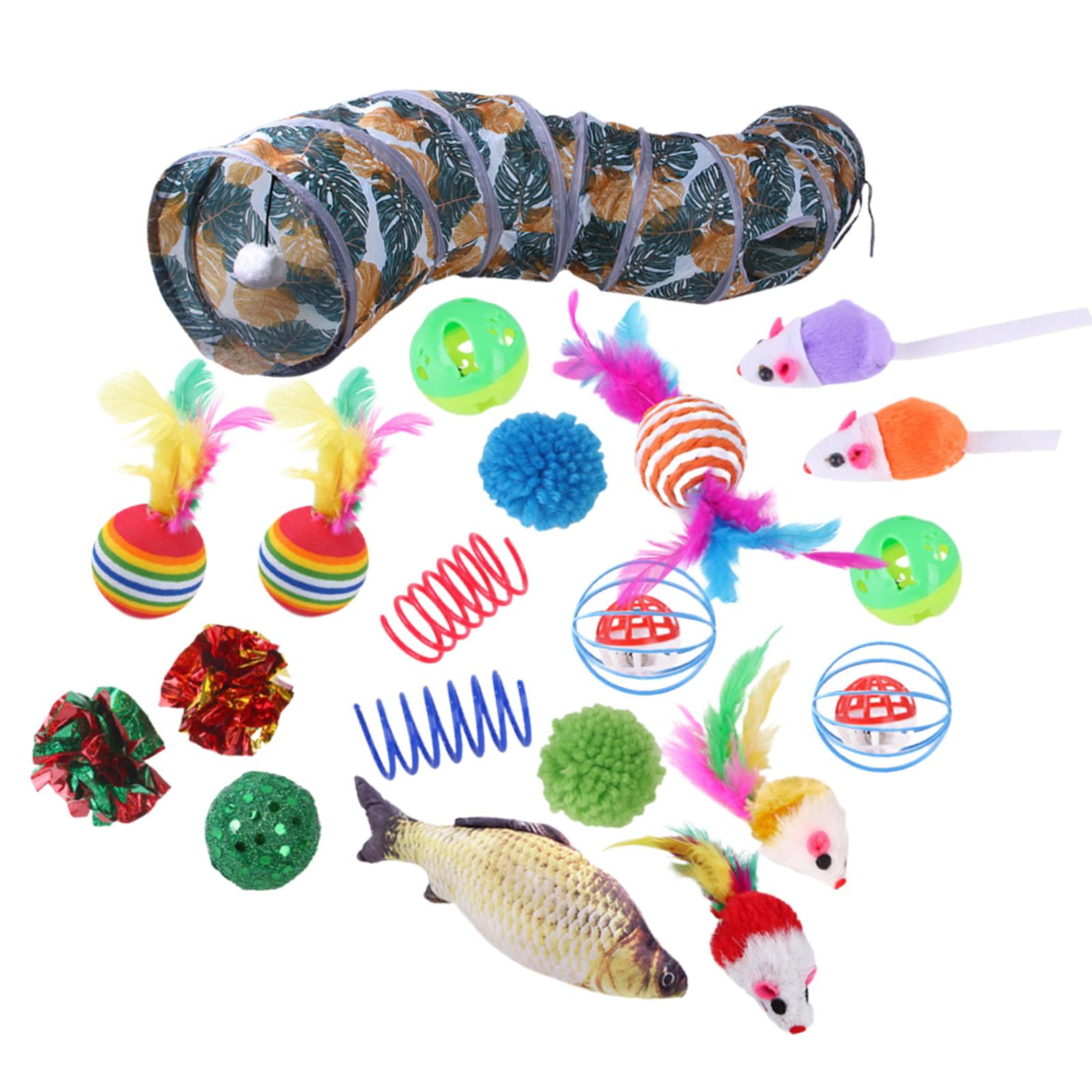 Magideal - 20 Juguetes Para Gatos, Juguetes Para Mascotas, Plegable, Juguetes De Hierba Gatera Para Entrenamiento, Bolas De Campana, Juguetes Para Gatitos,