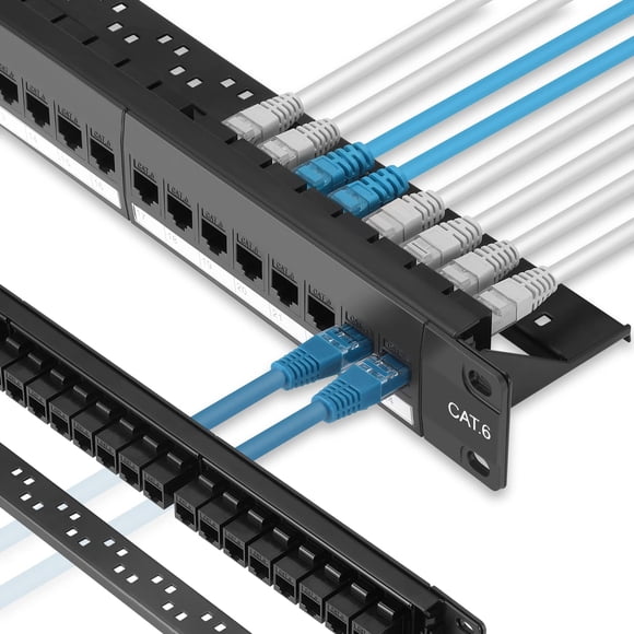 Panel de conexión Rapink de 24 puertos Cat6 con soporte Keystone 10G 1U