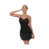 Genérico - Lenceria Vestido Saten Cordon Lateral Erotico Dormir Sexy