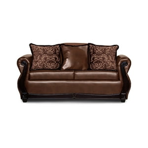 Adonis Leudh - Sofá 2 Personas Gran Columbia Felpa+Pu Café Claro