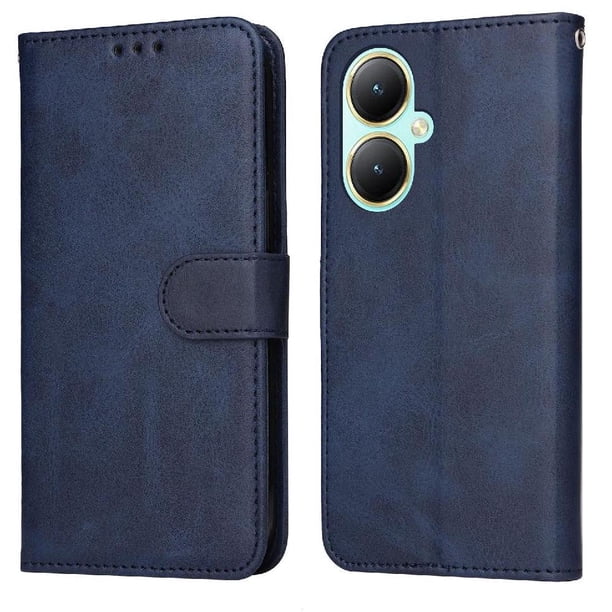 Funda Billetera para Vivo Y27 4G con Porta Tarjetas y Soporte Ajustable Azul