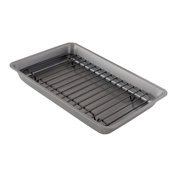 Bandeja para asar Chef Pomodoro 28 × 20 cm gris antiadherente de acero al carbono