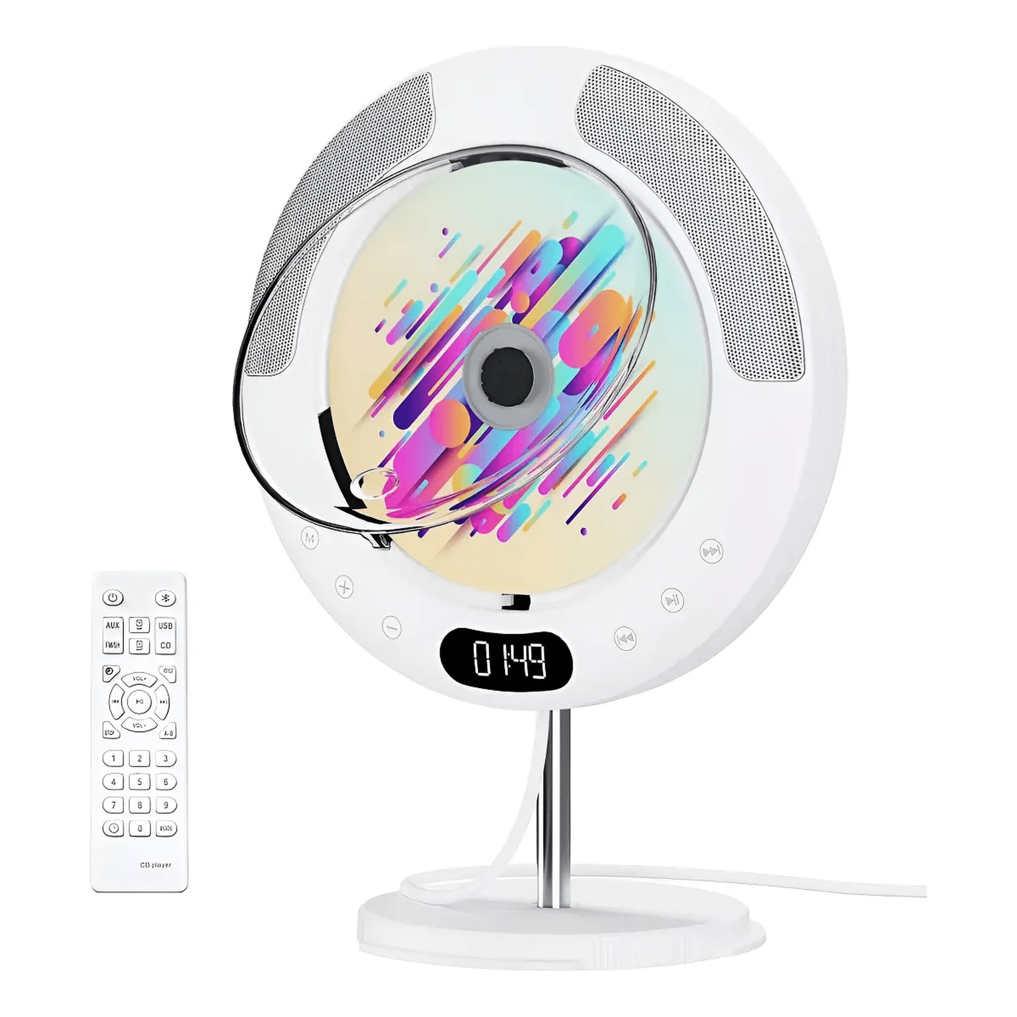 reproductor De Cd Belug Bluetooth En La Pared Portátil Repetición Blanco
