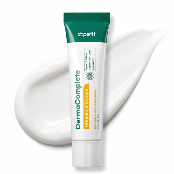 dr.petit DermaComplete Crema de Vitamina K para la Recuperación de la Piel, Fórmula Avanzada para Alivio del Enrojecimiento, Ojeras y Hiperpigmentación, formulada por dermatólogos coreanos
