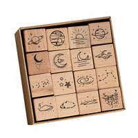 Bothyi - Juego De Sellos De Goma De Madera De 16 Uds., Calendario Diy Para Álbumes De Recortes, Diario Para Niños