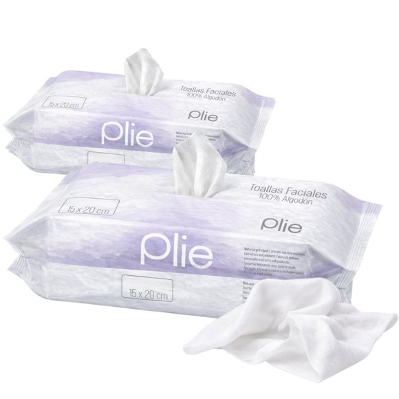 Toalla Facial Desechable de Algodón 15x20 cm - 100pcs Plie