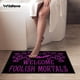 thumbnail image 3 of 1pc Haunted Mansion Door Mat Halloween Decor Bat Bath Mat Welcome Foolish Mortals Non-Slip Entrance Rug Carpet For RV Floor Washable Welcome Mat, 3 of 4