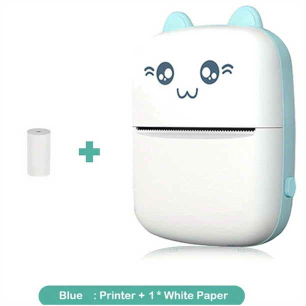 Portable Mini Photo Printer: Thermal Label Printer with USB Recharge, BT Wireless, Android/iOS Compatible, and 1 Roll of Thermal Paper Included!