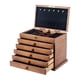 thumbnail image 4 of Joyero De Madera Con Cerradura, Caja De Almacenamiento De Joyas Para Broches, Pendientes, Anillos, Gancho, Forro Negro, 4 of 5