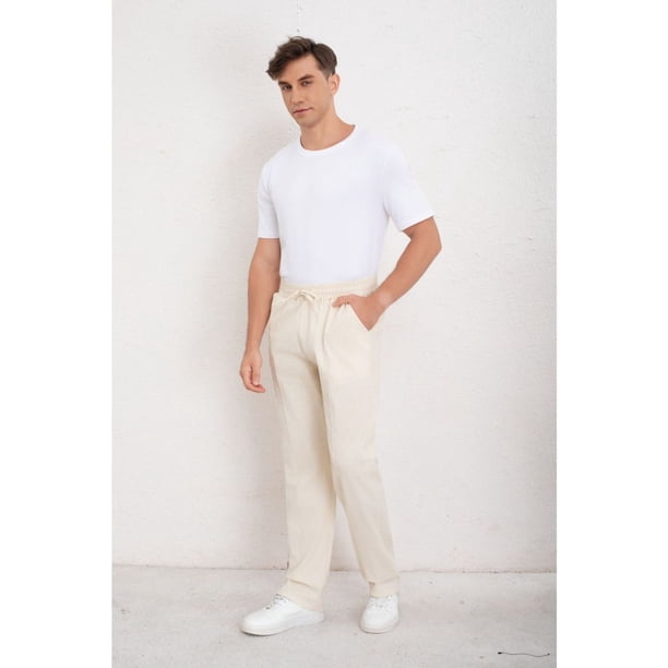 Pantalon De Vestir Hombre Tipo Lino Casual Verano 7140