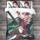 thumbnail image 3 of Juego De Funda Nórdica Entemah Demon Slayer 3d Funda Nórdica De Anime Apasionada Juego De Ropa De Cama De 3 Piezas Para Niños Y Niñas Con Cremallera, 3 of 3