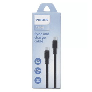 Philips - Cable De Datos Y Carga Tipo-C A Tipo-C Dlc3001Cw Negro