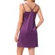 thumbnail image 3 of INSPIRE CHIC Vestido de Dormir de Satén con Escote en V y Doble Tirante Suave para Mujeres de Regreso a Clases, Talla 2XL, Púrpura, 3 of 6