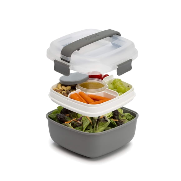Fiambrera Goodful, apilable, estilo bento, 1,65 L, color gris