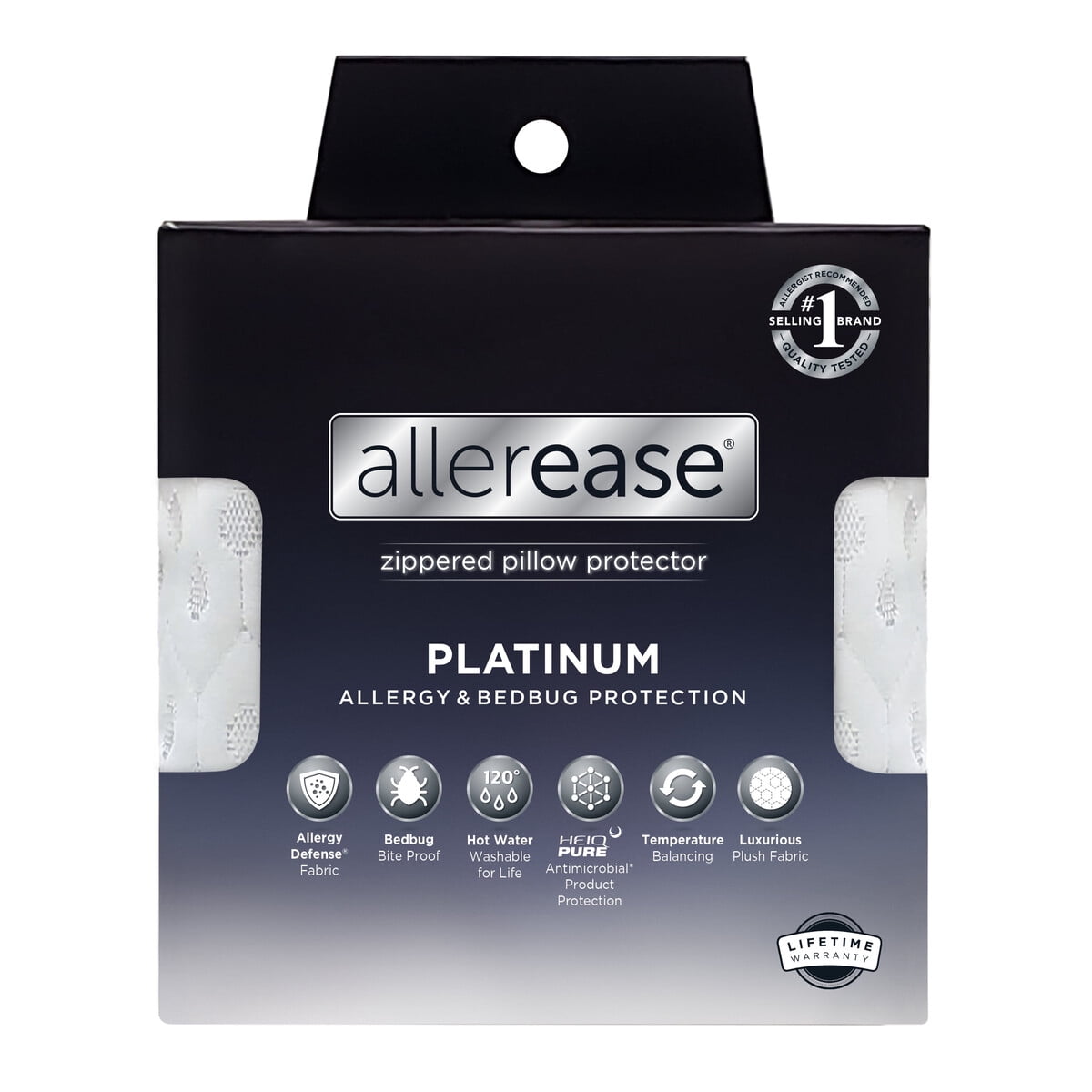 Protector De Almohada Allerease Platinum King Con Cierre