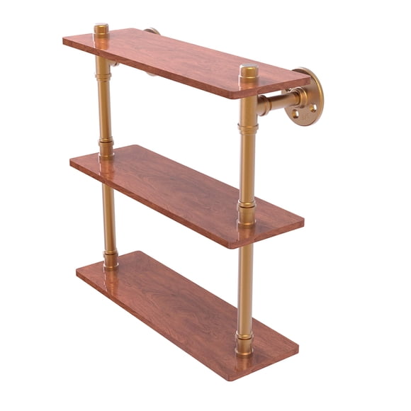 Estante Allied Brass Pipeline Collection, madera de hierro, 16 cm, triple