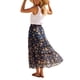 thumbnail image 4 of INSPIRE CHIC Falda Floral de Mujer con Volantes en Capas de Chifón A-Line Maxi Falda Azul Antiguo L, 4 of 6