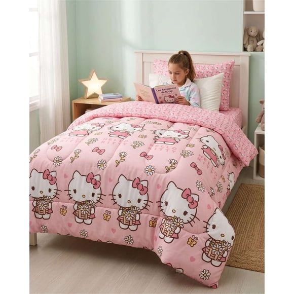 Plumón Hello Kitty Diseño Margarita Plaza y Media con funda