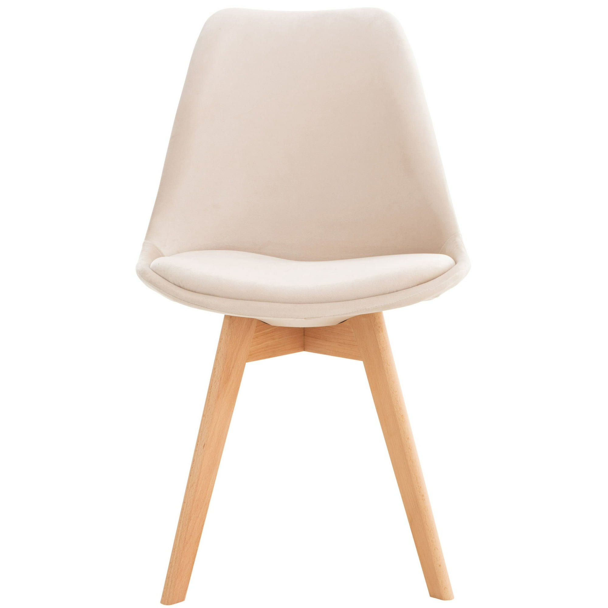 Habita2 Chile - Silla Para Comedor Tulip Tapiz Lino Base Madera - Beige