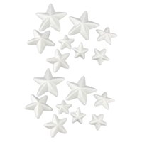 Magideal - 16 Estrellas De Espuma Para Manualidades Y Adornos De Bricolaje, Fáciles De Pintar, Decoración Navideña, Espumas Artesanales Para Niños, Celebraciones