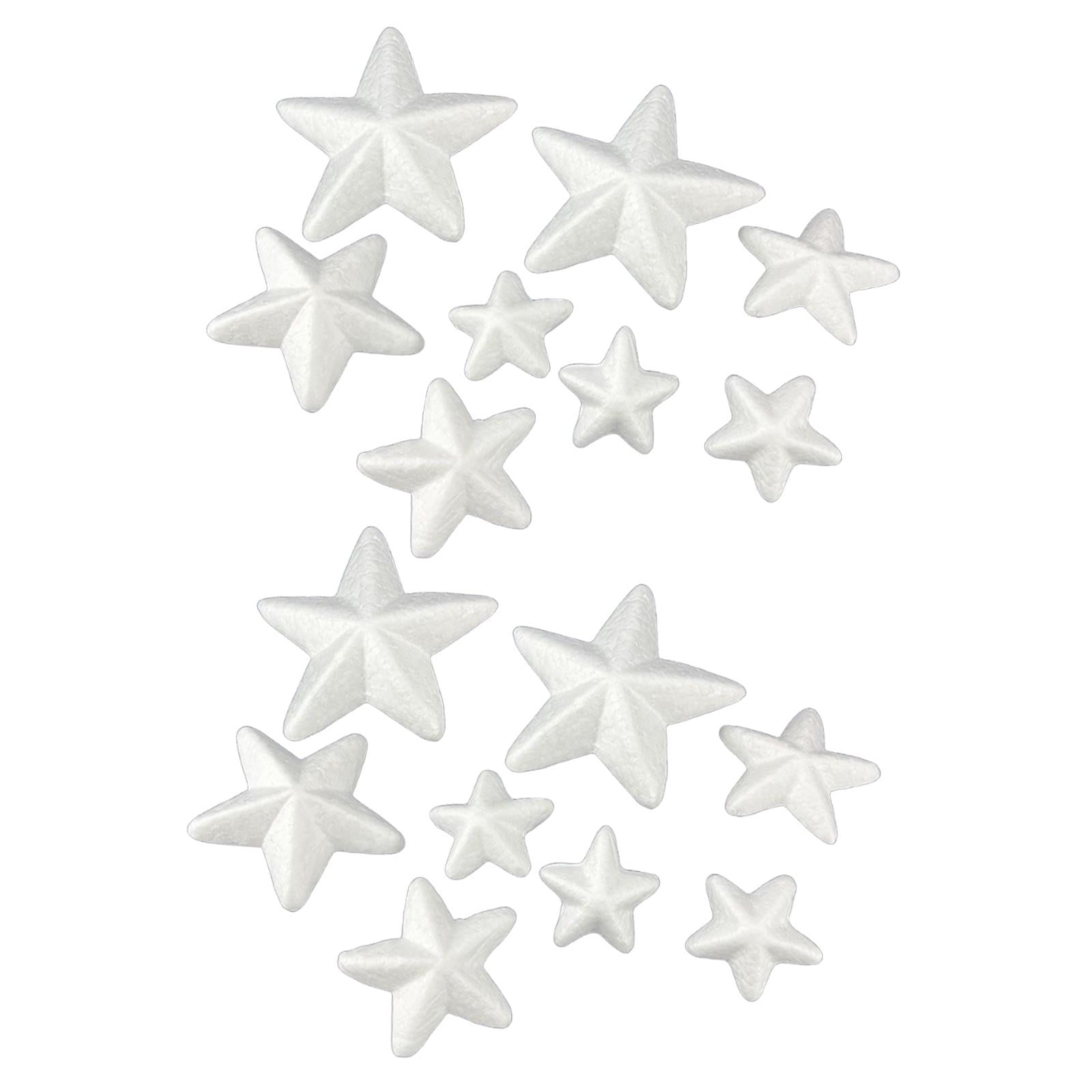 Magideal - 16 Estrellas De Espuma Para Manualidades Y Adornos De Bricolaje, Fáciles De Pintar, Decoración Navideña, Espumas Artesanales Para Niños, Celebraciones