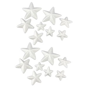 Magideal - 16 Estrellas De Espuma Para Manualidades Y Adornos De Bricolaje, Fáciles De Pintar, Decoración Navideña, Espumas Artesanales Para Niños, Celebraciones