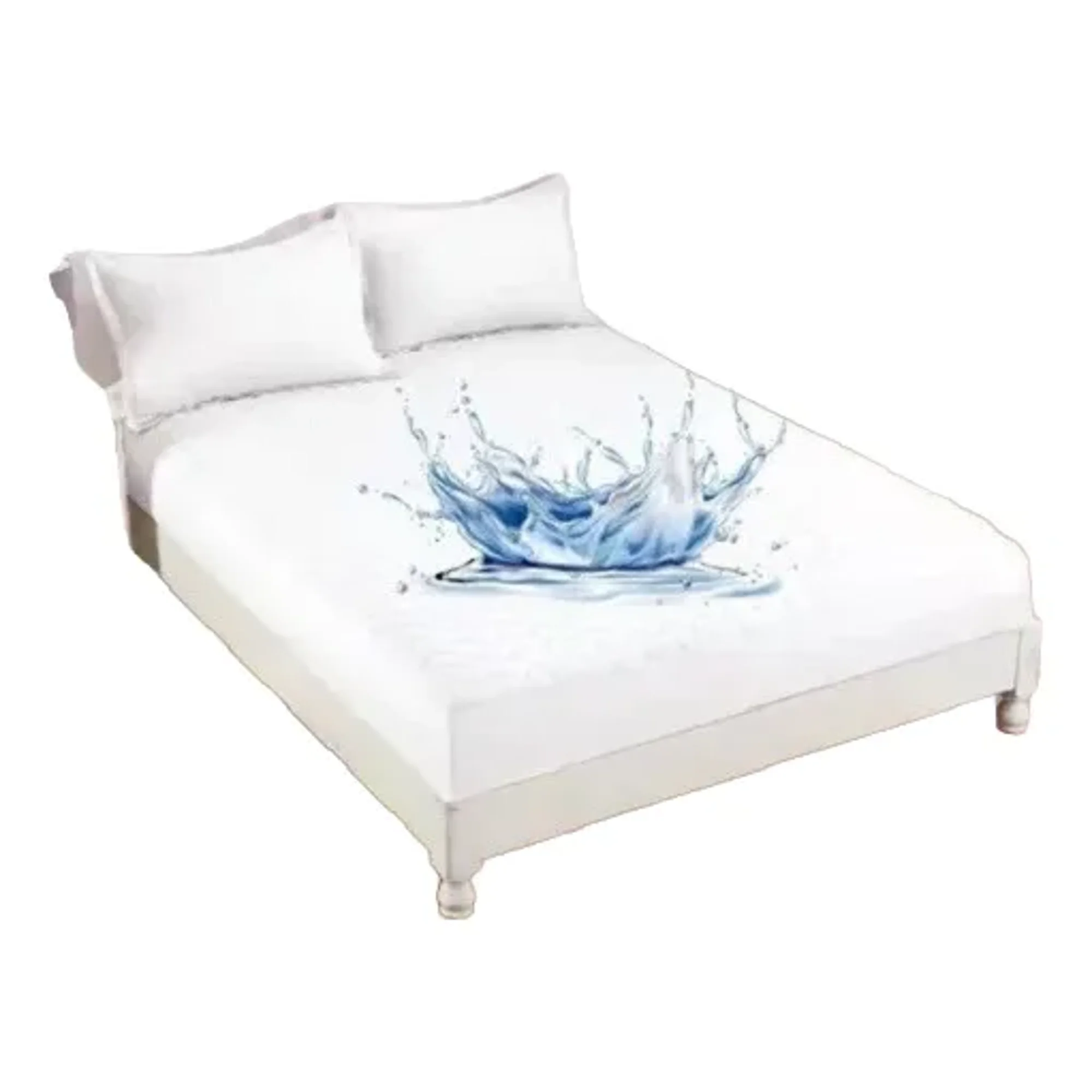 Casadeliacl - Cubre Colchón Impermeable 200x180 Cm - Protector Blanco Liso 2.5 Plazas