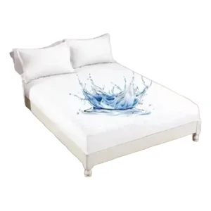 Casadeliacl - Cubre Colchón Impermeable 200X180 Cm - Protector Blanco Liso 2.5 Plazas