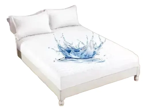 Casadeliacl - Cubre Colchón Impermeable 200X180 Cm - Protector Blanco Liso 2.5 Plazas
