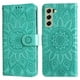 thumbnail image 1 of Funda tipo cartera FOXDOCK para Samsung Galaxy S21 FE , diseño girasol en relieve, cuero PU, cierre magnético, soporte y tarjetero, 1 of 5