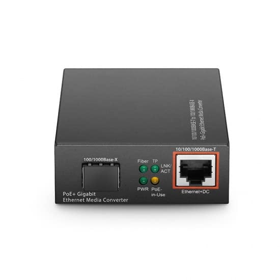 Convertidor multimedia QSFPTEK 1G Gigabit Ethernet PoE+ con ranura SFP