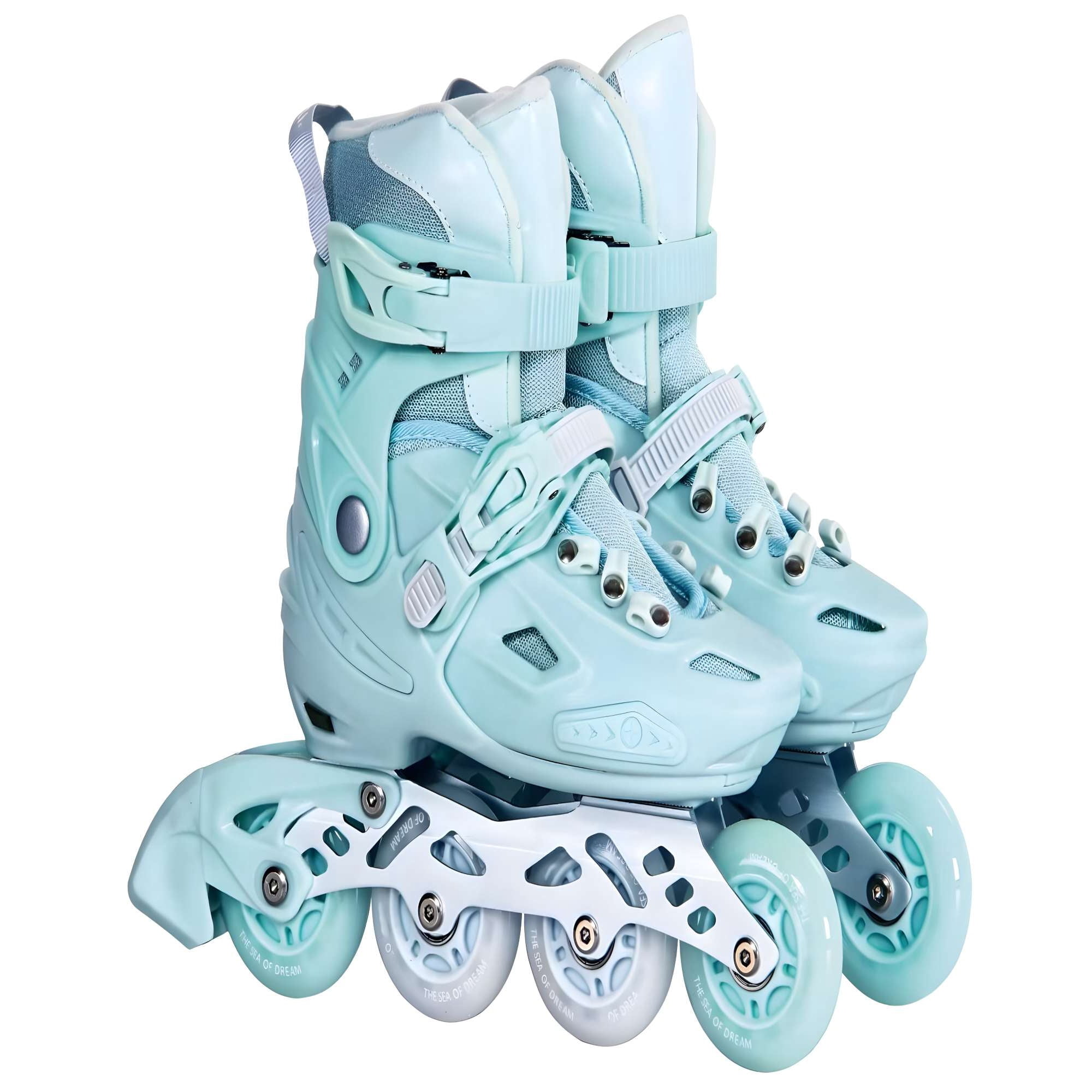 Patines - Lineal Con Luces Y Kit Talla S 27 31 Celeste
