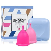 Copa Menstrual Shordy, Set De 2, Suave, Flexible, Rosa