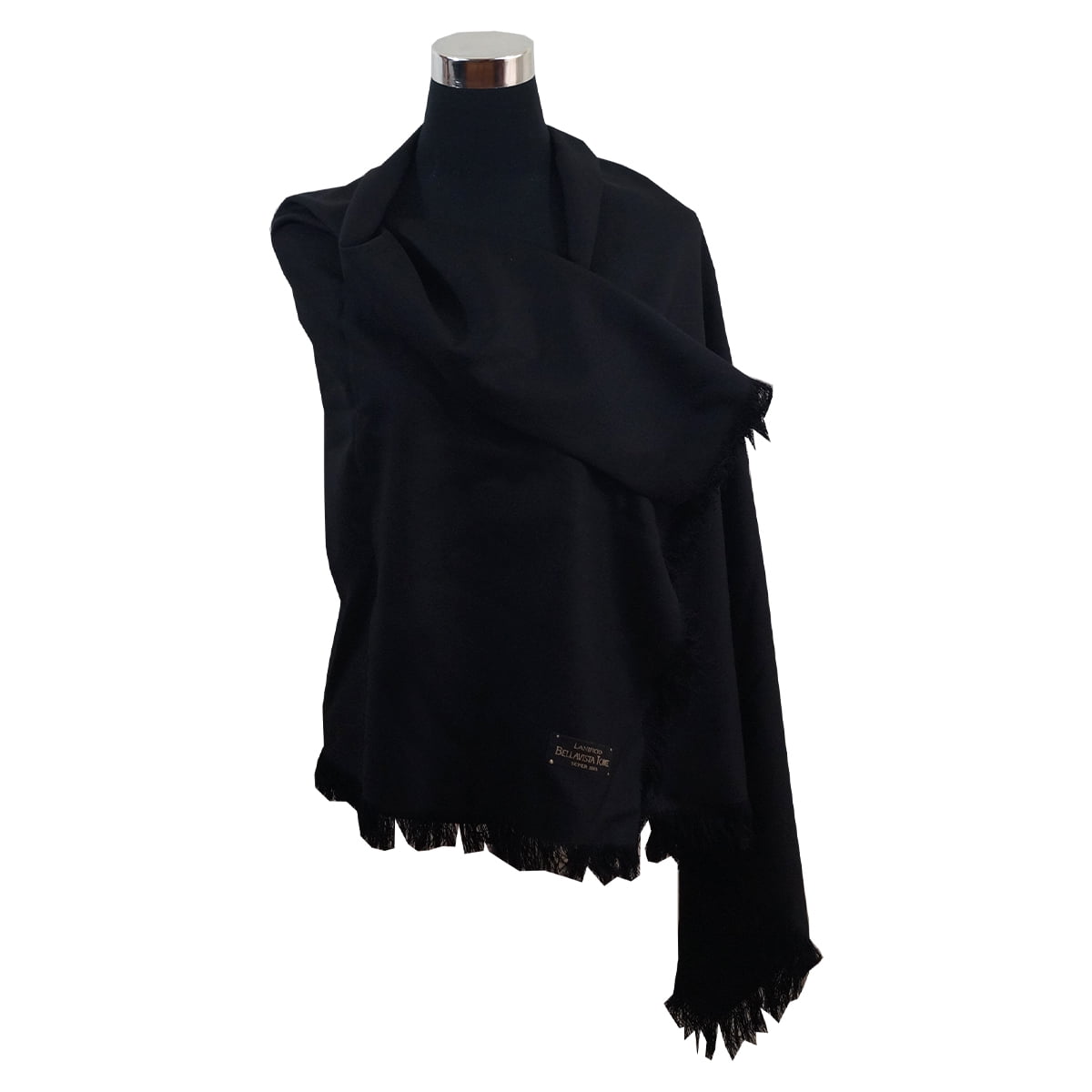 Bellavista Oveja Tome - Puntilla 100% Lana - Unisex - 150x150 Cm - Negro