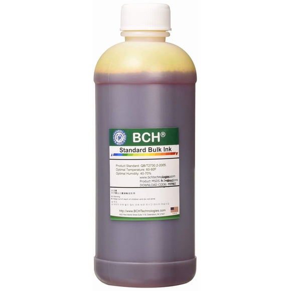Recarga de tinta amarilla BCH Max 500 ml para impresoras HP