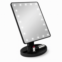 Genérico - Espejo Negro Luz Led Para Escritorio Vanity Maquillaje Ajustable