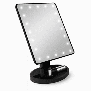 Genérico - Espejo Negro Luz Led Para Escritorio Vanity Maquillaje Ajustable