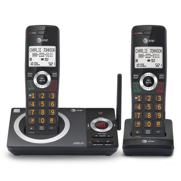 Teléfono inalámbrico AT&T CL82219 DECT 6.0 de 2 auriculares con contestador automático