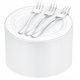 thumbnail image 1 of Juego de platos de postre WELLIFE de plástico plateado, 240 piezas con tenedores, 1 of 9