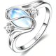thumbnail image 1 of Anillo de plata esterlina 925 con piedra lunar y detalles de circonia cúbica, 1 of 3