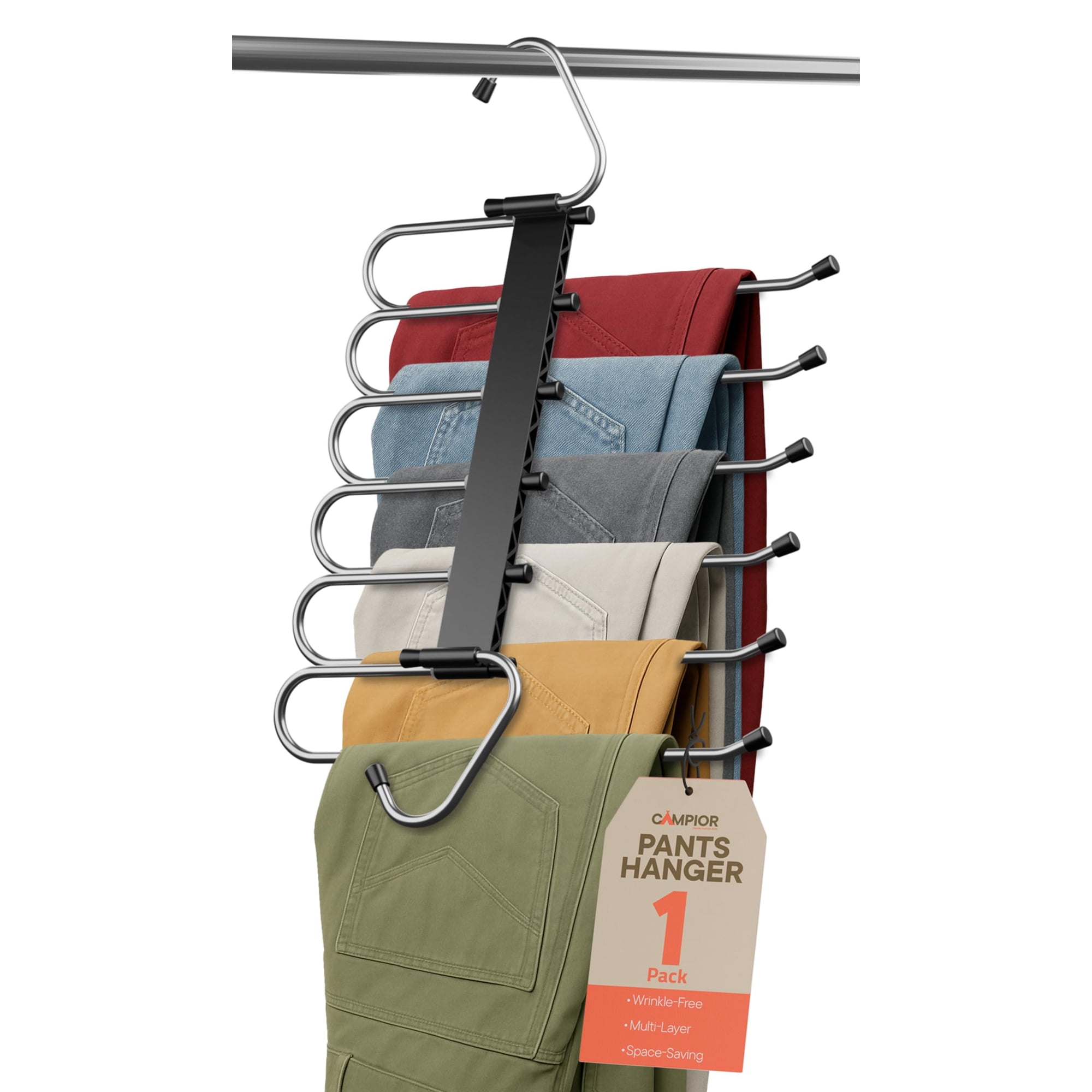 Perchero Para Pantalones Campior De Acero Inoxidable De 6 Niveles Que Ahorra Espacio