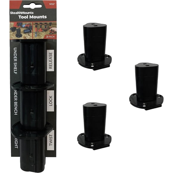 Portaherramientas StealthMounts para Milwaukee M12, paquete de 3, negro