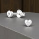 thumbnail image 2 of Pendientes de platacon forma de corazón 3D de 4 mm y cristal, 2 of 3