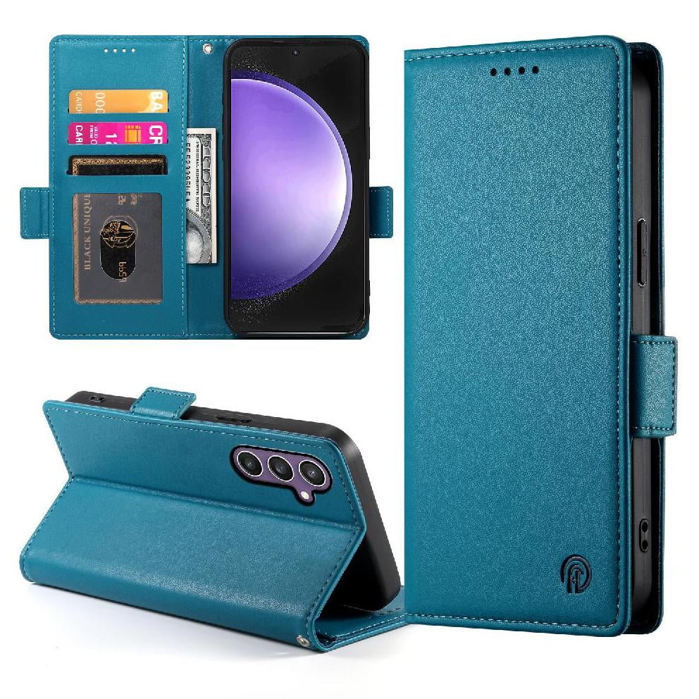Foxdock - Funda Cartera Magnética Con Tarjetas Y Soporte Para Samsung Galaxy S25 Fe Azul