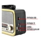 thumbnail image 3 of Radio con Linterna Vintage Portatil Recargable AMFM con USB y SD, 3 of 3