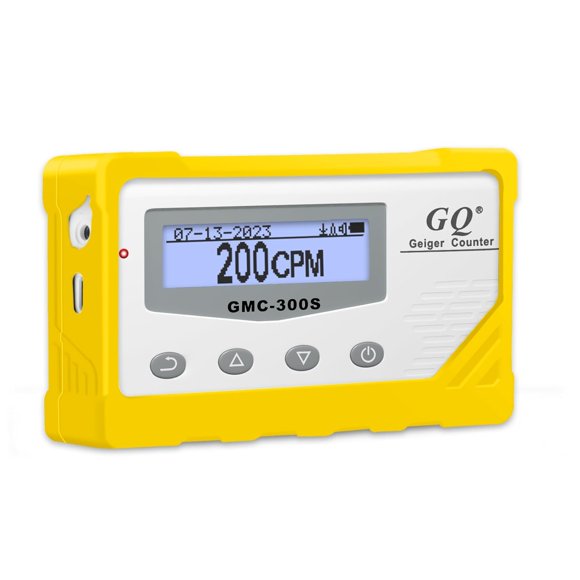 Contador Geiger GQ GMC-300S detector de radiación con carcasa amarilla