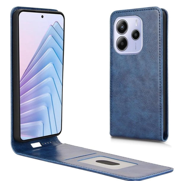 Funda tipo folio para Xiaomi Redmi Note 14 4G con soporte magnético y protección para la cámara Azul