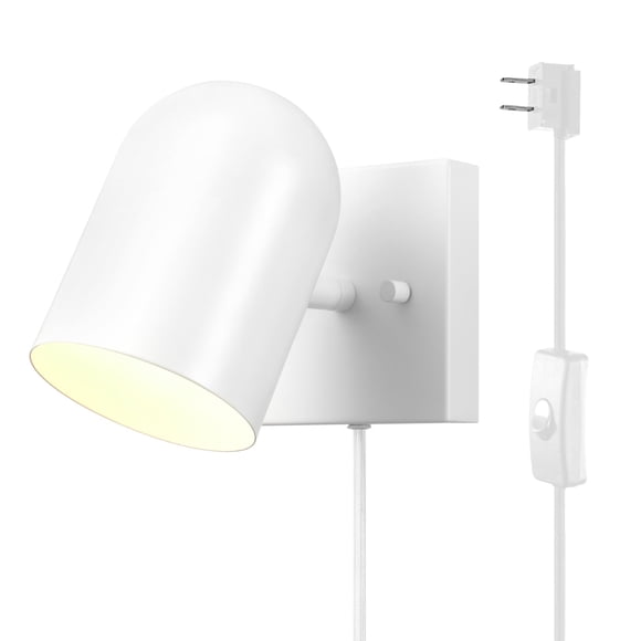 Aplique de Pared GLOBE 65000146 Blanco Mate 1 Luz con Cable de 1,8 m