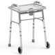 thumbnail image 1 of Andador plegable Loyoda con bandeja, ruedas de 5 pulgadas, andadores ligeros para personas mayores y adultos, soporta hasta 350 libras, altura ajustable, andador estándar compacto, plateado, 1 of 6